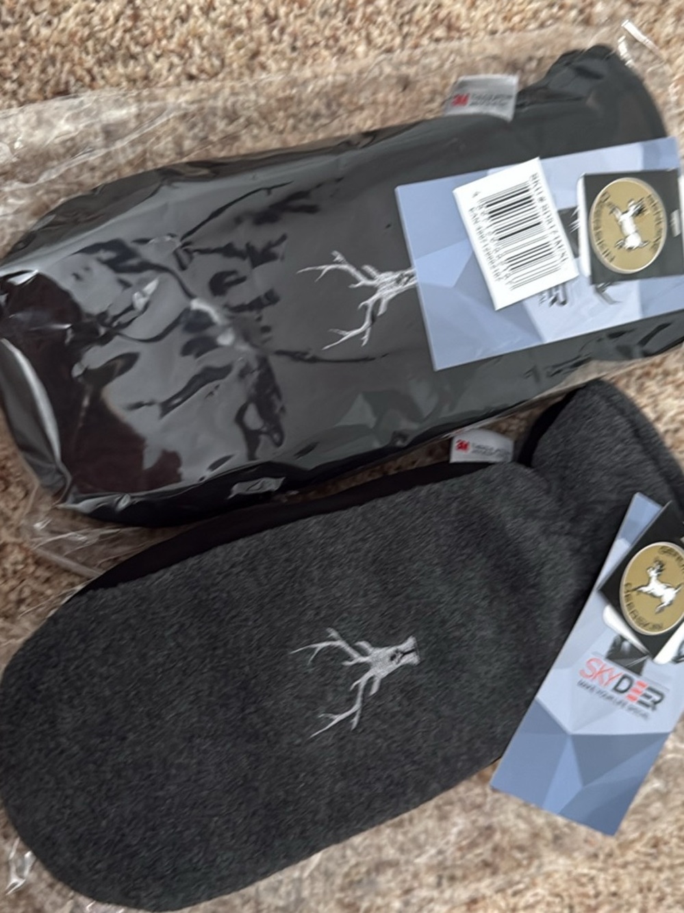 Men’s Packable No-Show Socks - Black & Charcoal